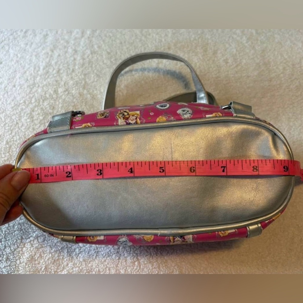 Disney Princess Pink Mini Satchel with Silver Trim, Ariel Cinderella Aurora - Picture 4 of 4